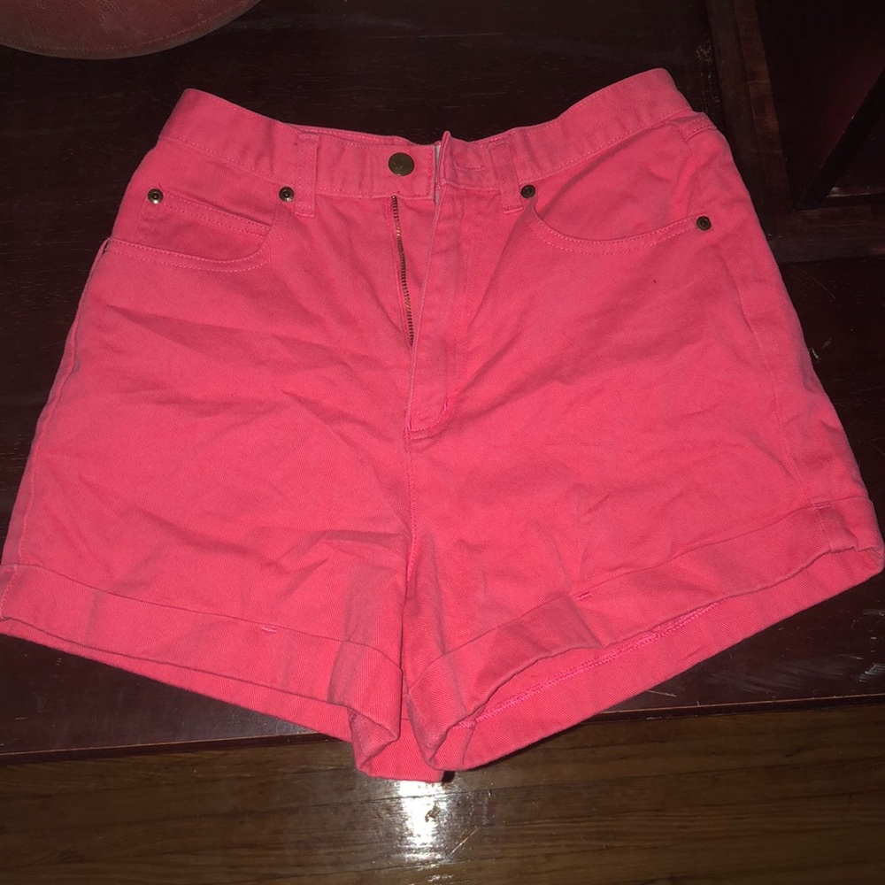 pink highwaisted mom jeans style copperkey shorts